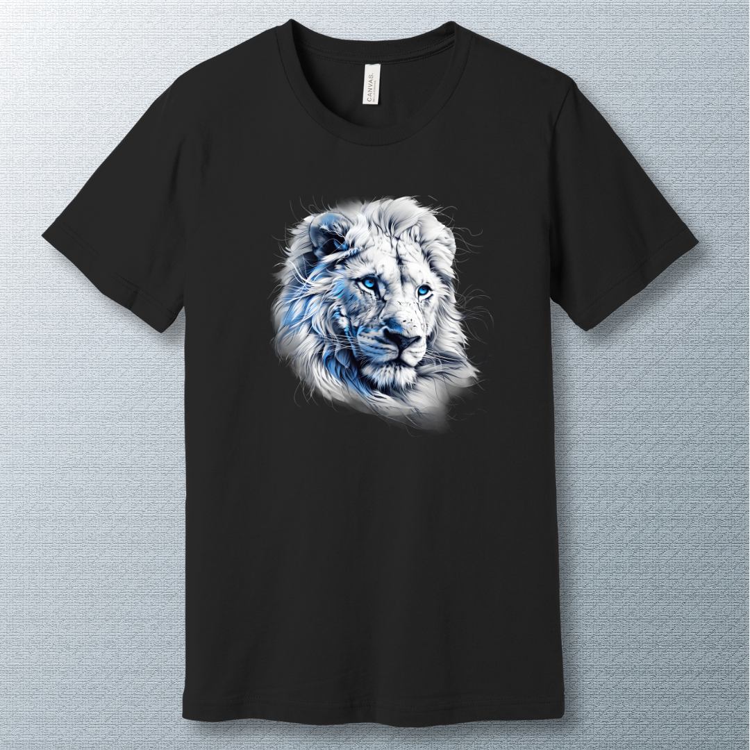 Blue & White lion - T-shirt