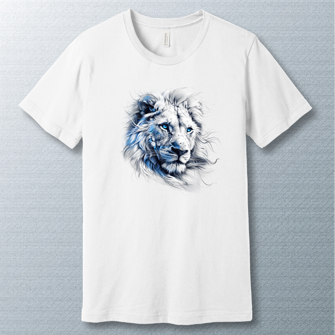 Blue & White lion - T-shirt