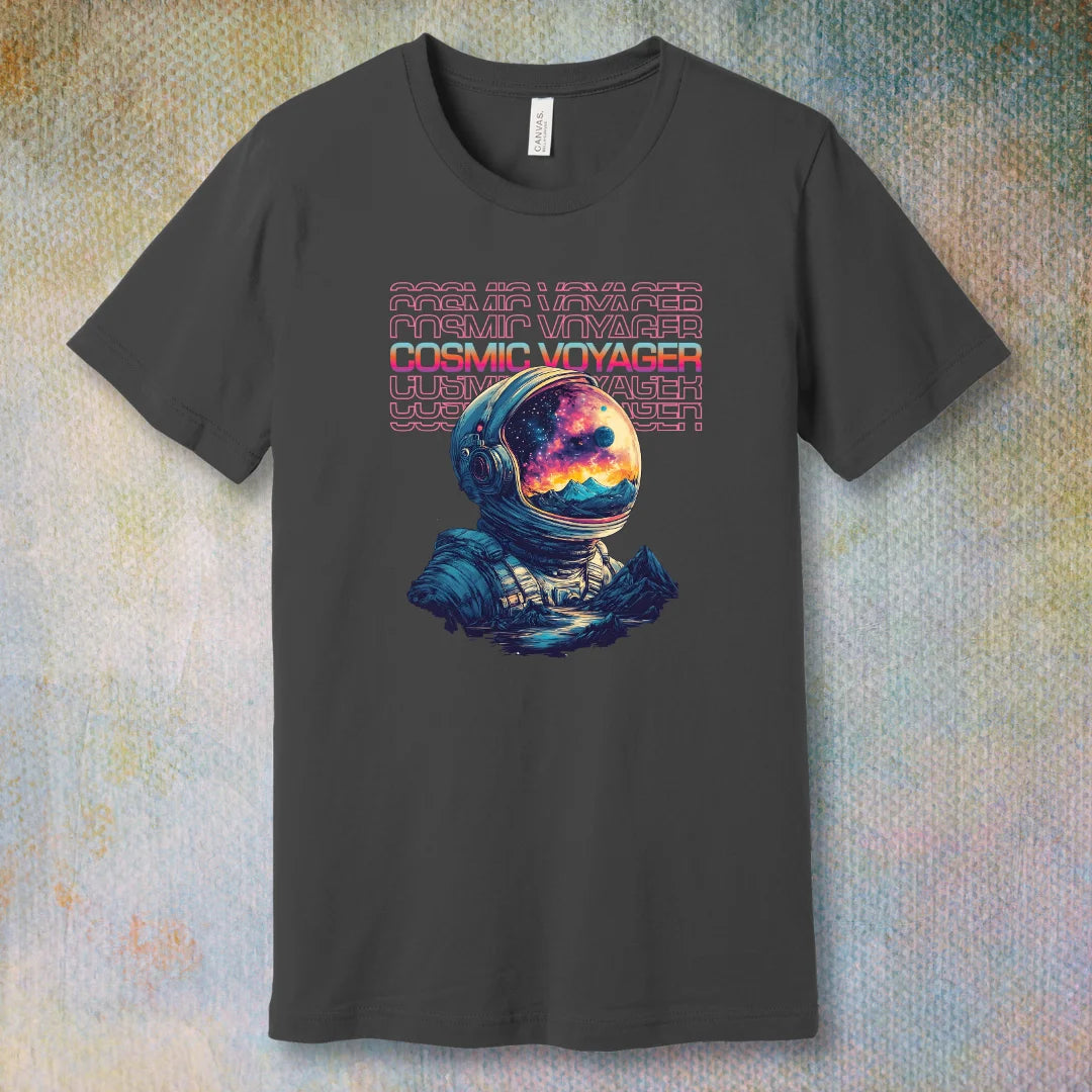 Cosmic Voyager – Astronaut Galaxy Reflection T-Shirt