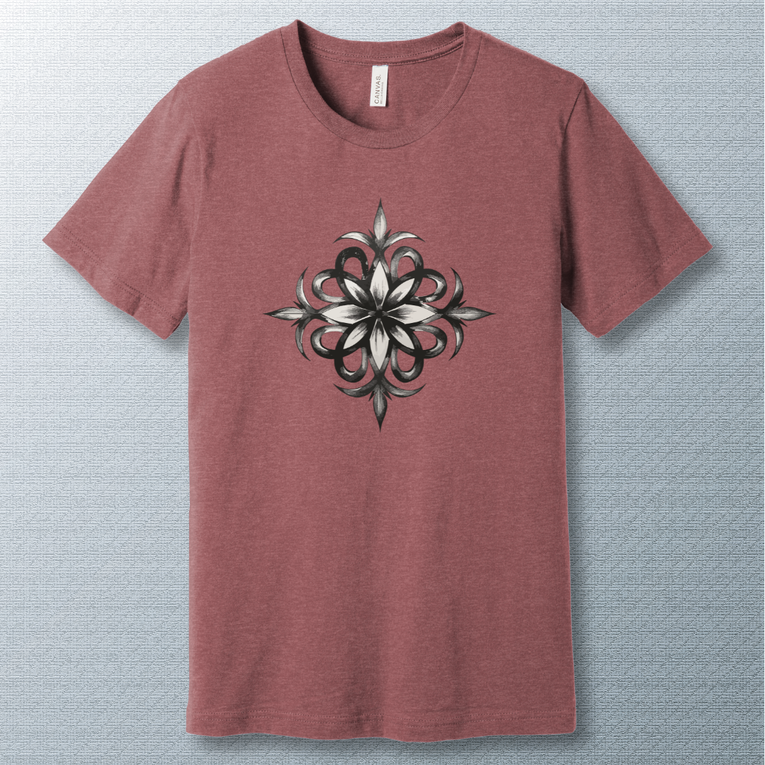 Grey scale flower symbol - T-shirt