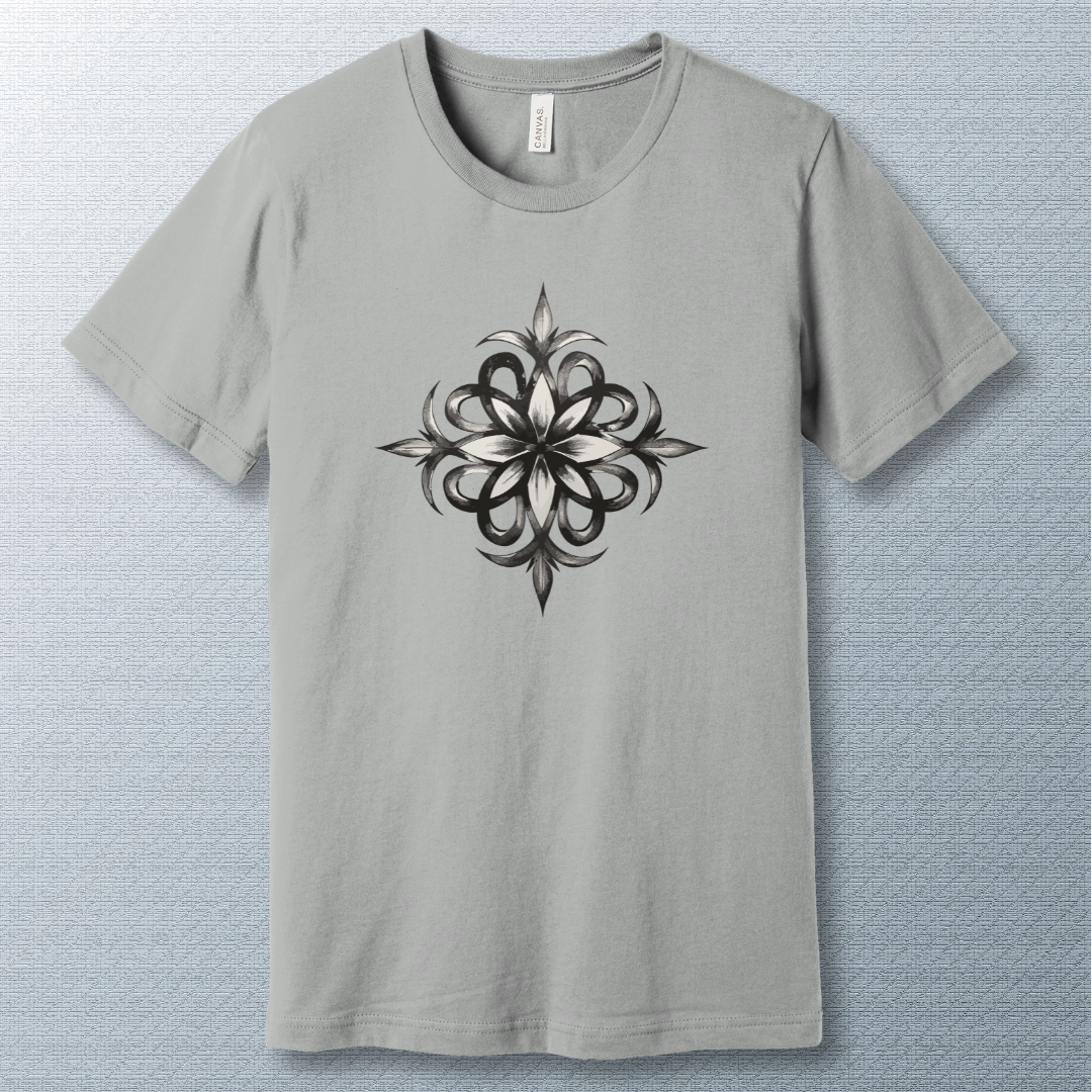 Grey scale flower symbol - T-shirt