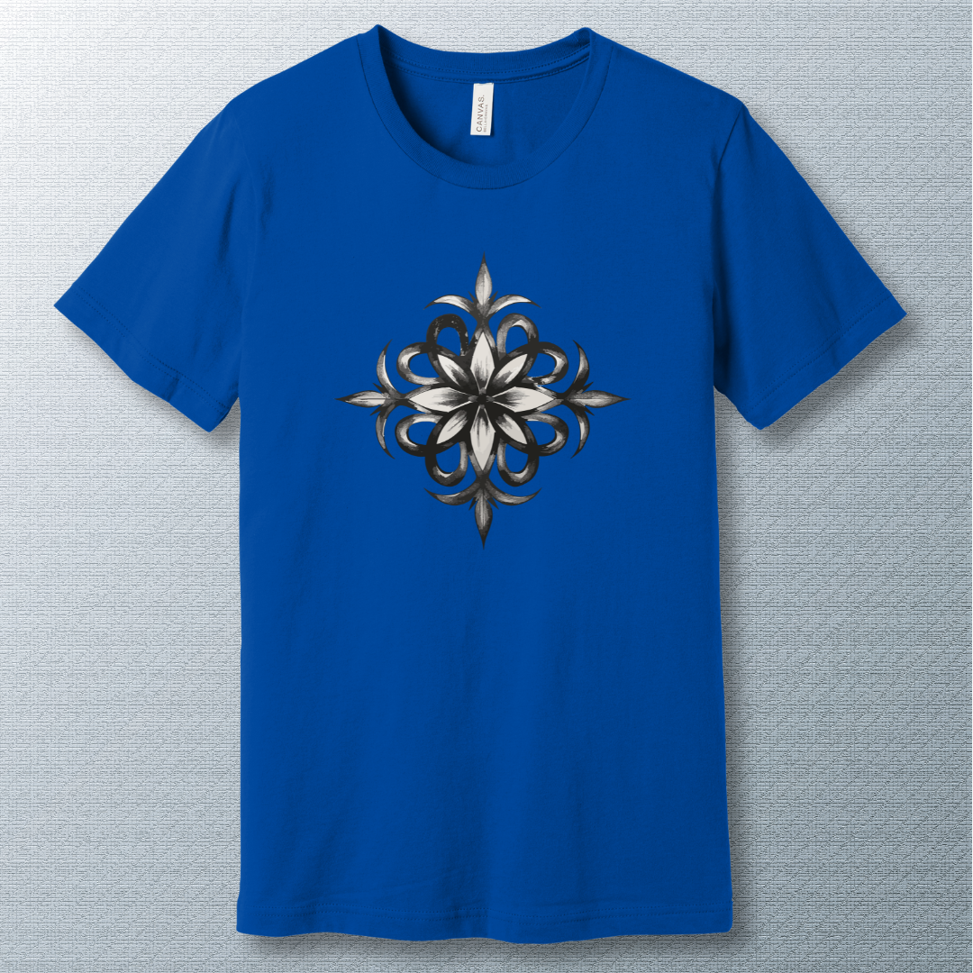 Grey scale flower symbol - T-shirt
