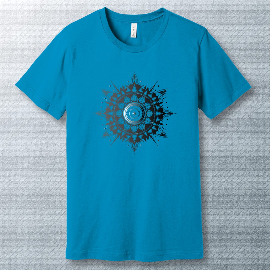 Mandala grey scale sun - T-shirt