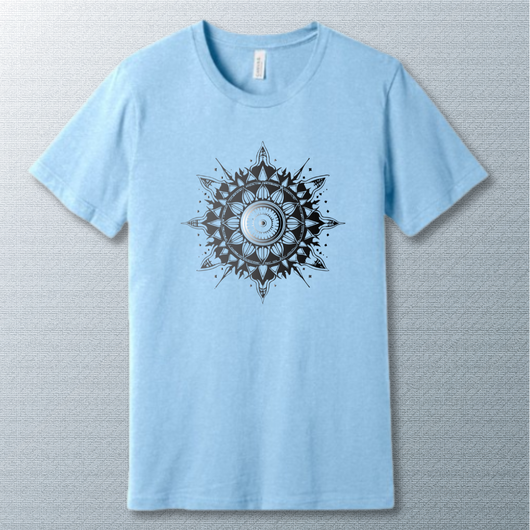 Mandala grey scale sun - T-shirt