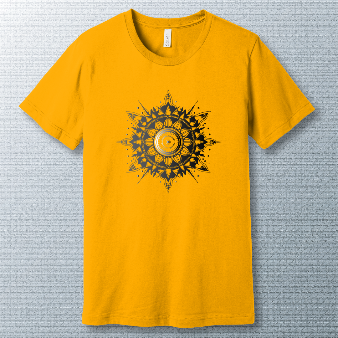 Mandala grey scale sun - T-shirt