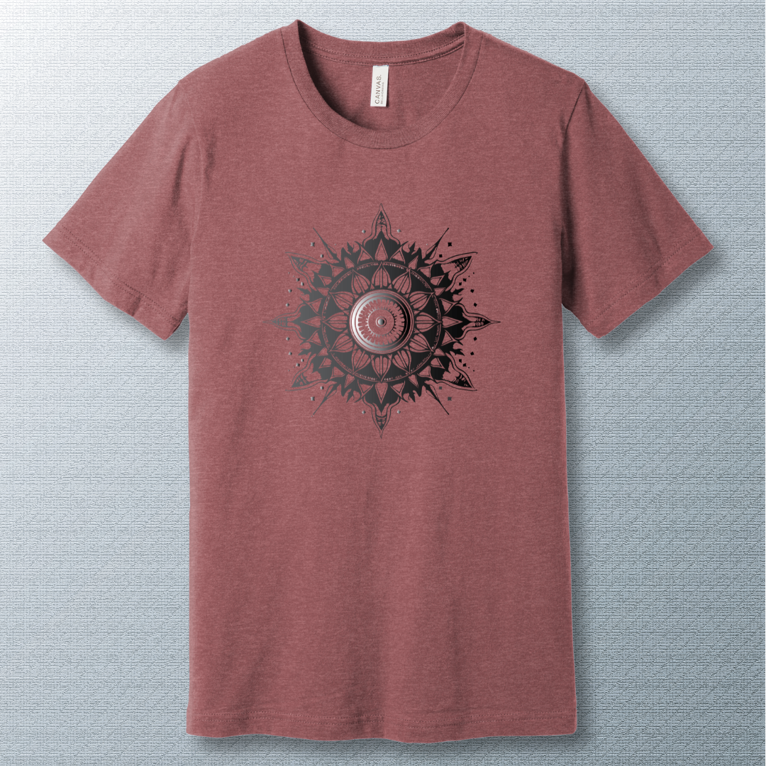 Mandala grey scale sun - T-shirt