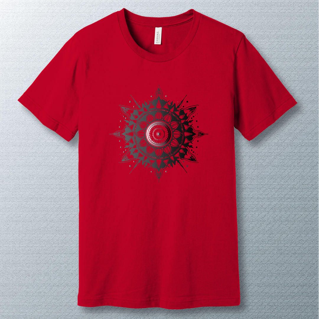 Mandala grey scale sun - T-shirt