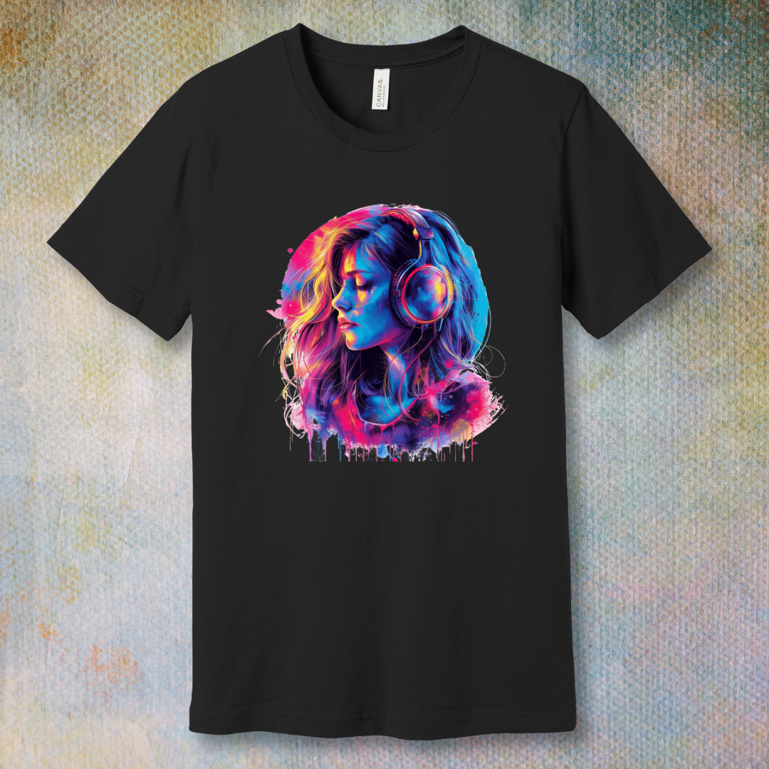 Colorful Music Girl - T-shirt