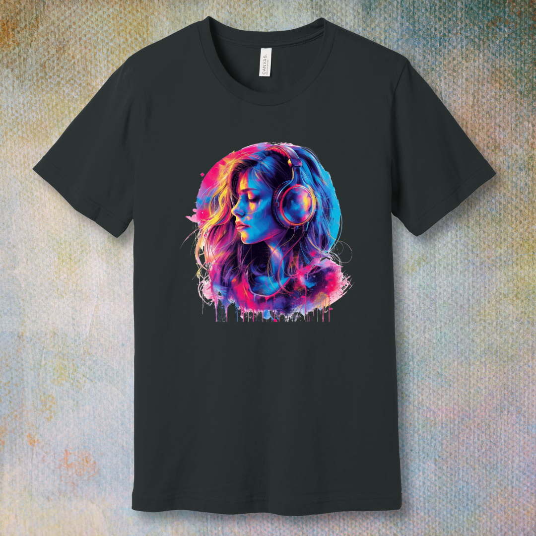 Colorful Music Girl - T-shirt