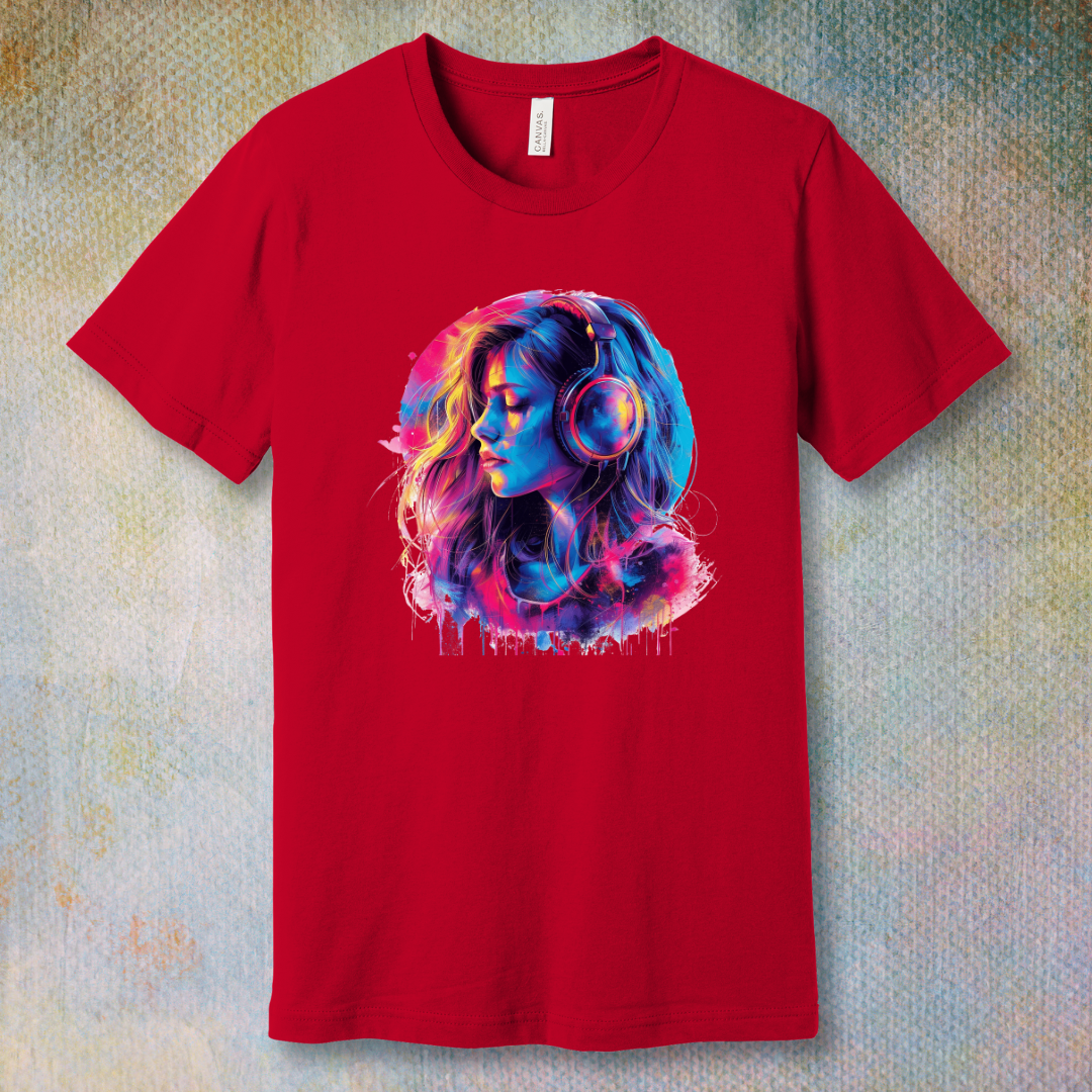 Colorful Music Girl - T-shirt