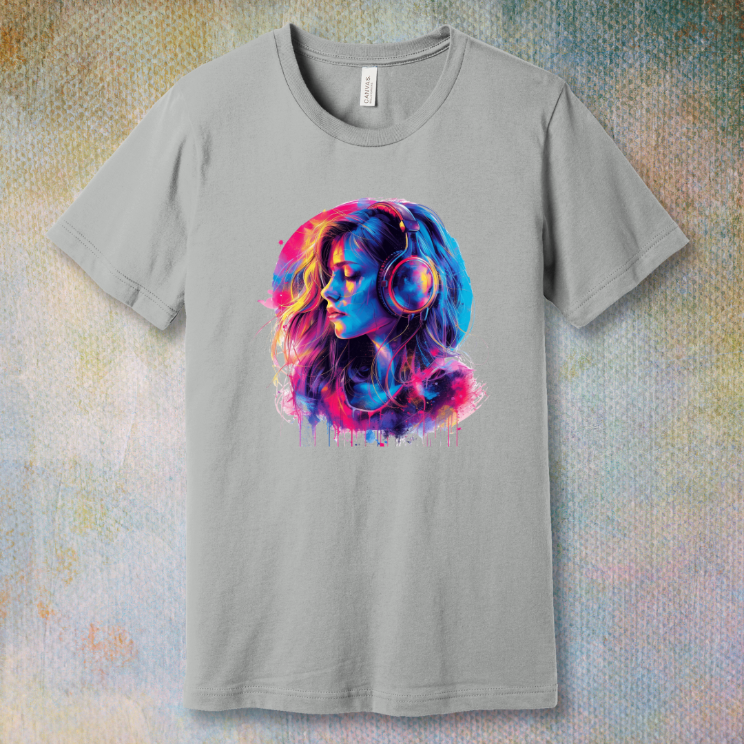 Colorful Music Girl - T-shirt
