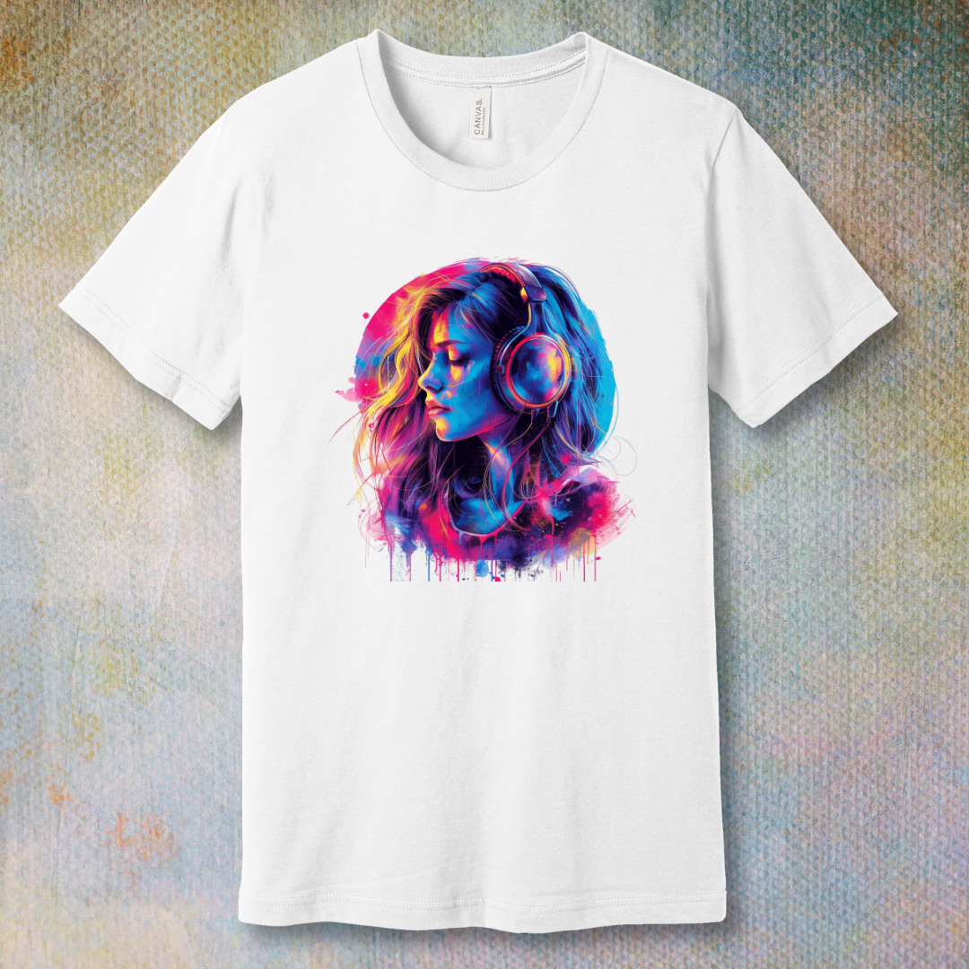 Colorful Music Girl - T-shirt