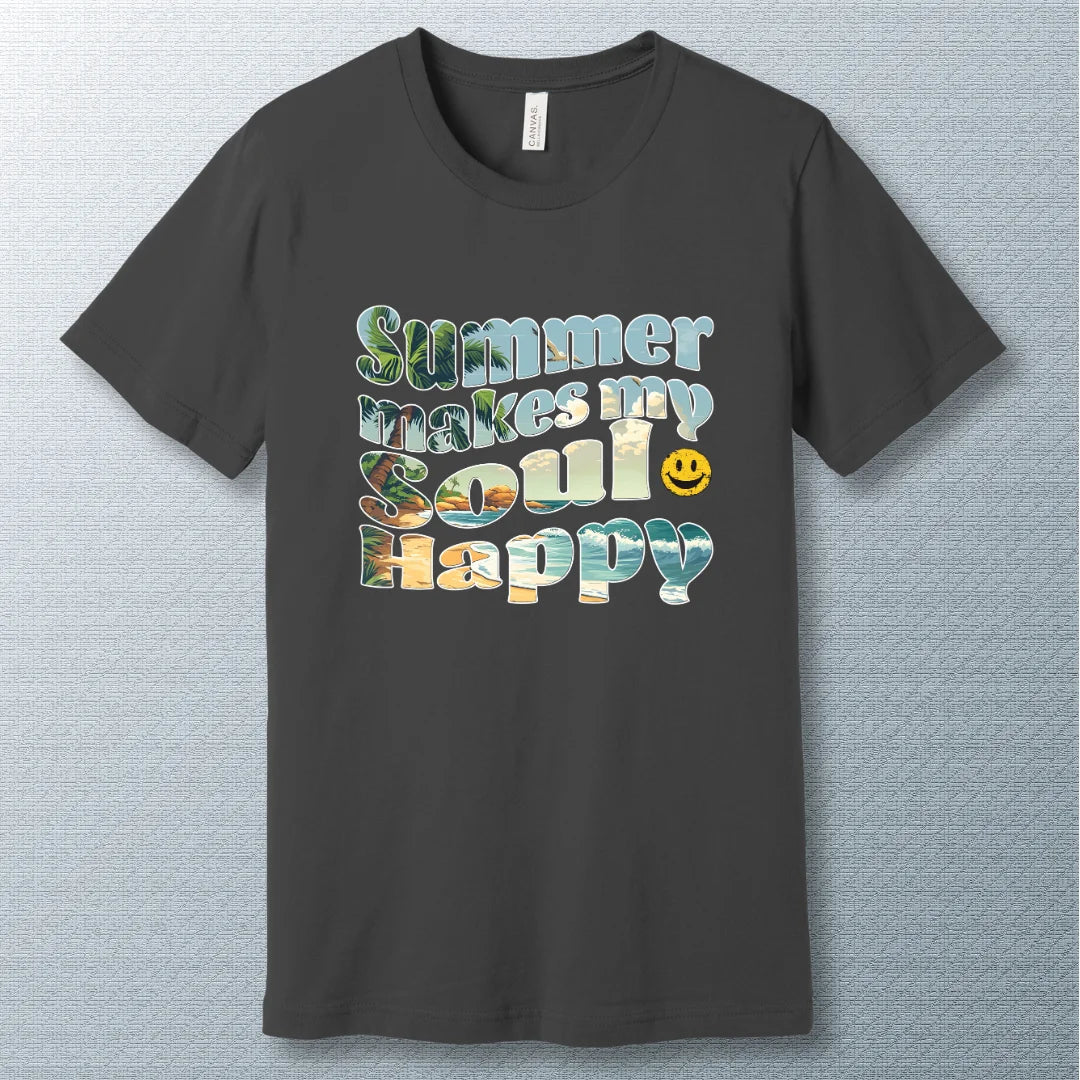 Summer Makes My Soul Happy – Vibrant Beach Vibes T-Shirt