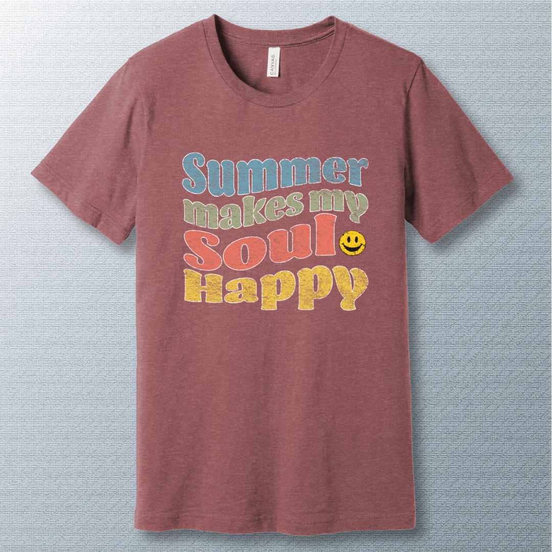 Summer Makes My Soul Happy – Retro Color Edition Tee