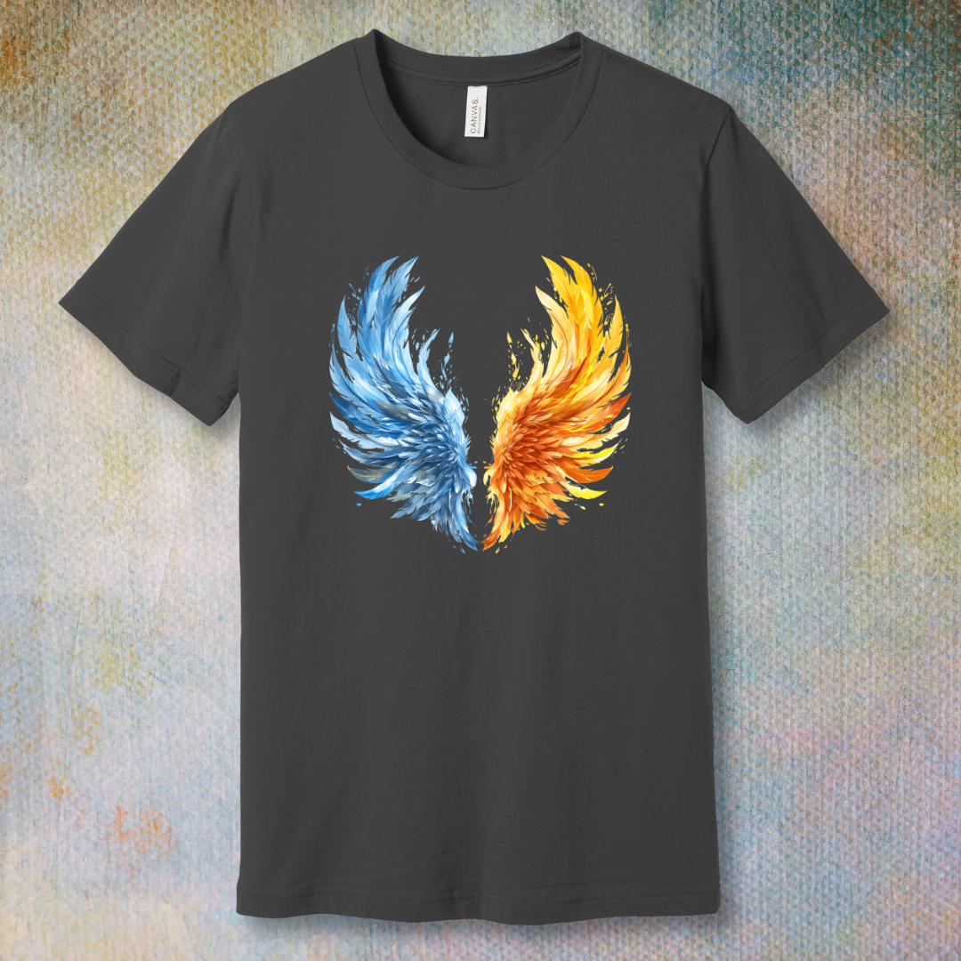 Wings of blue and yellow fire - T-shirt