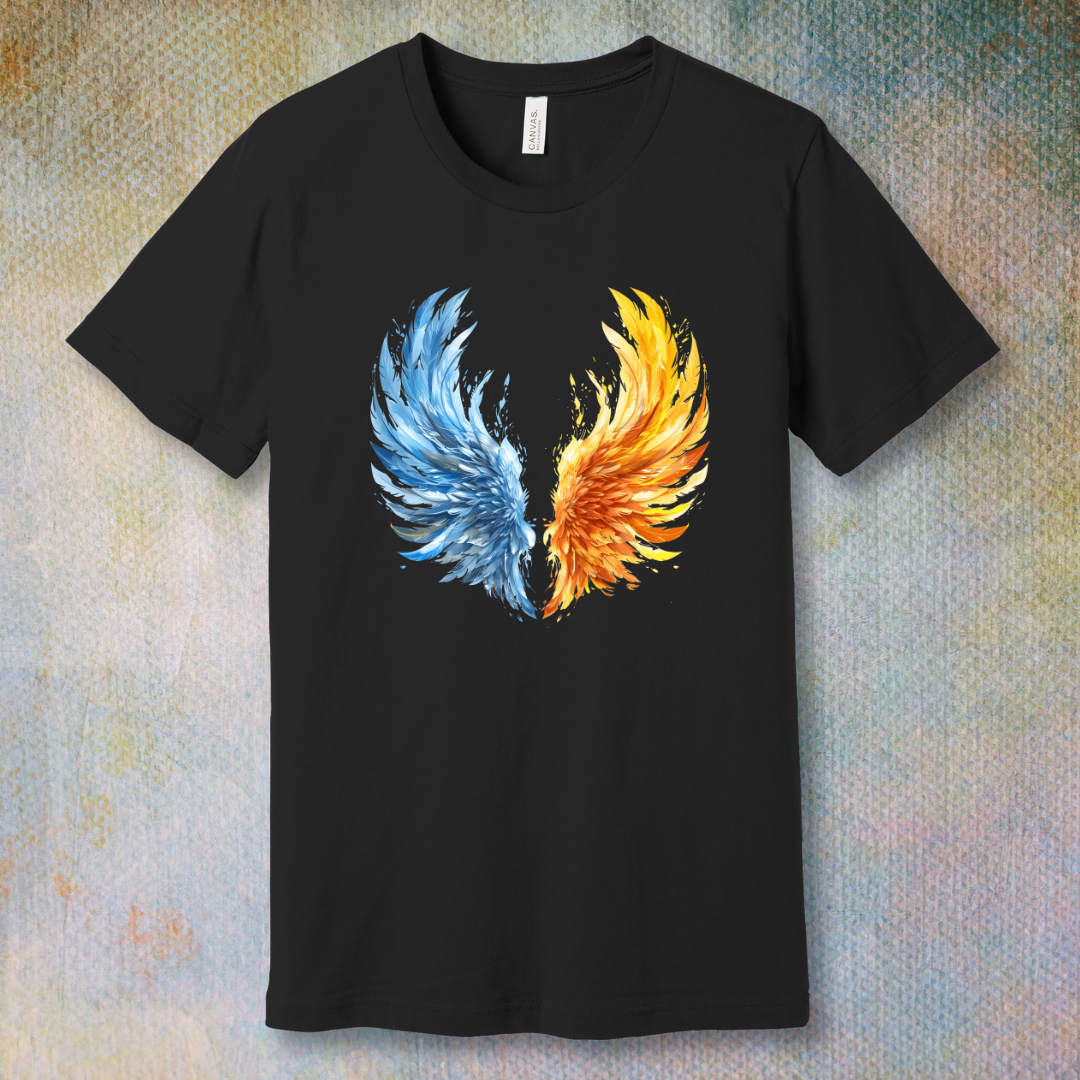 Wings of blue and yellow fire - T-shirt