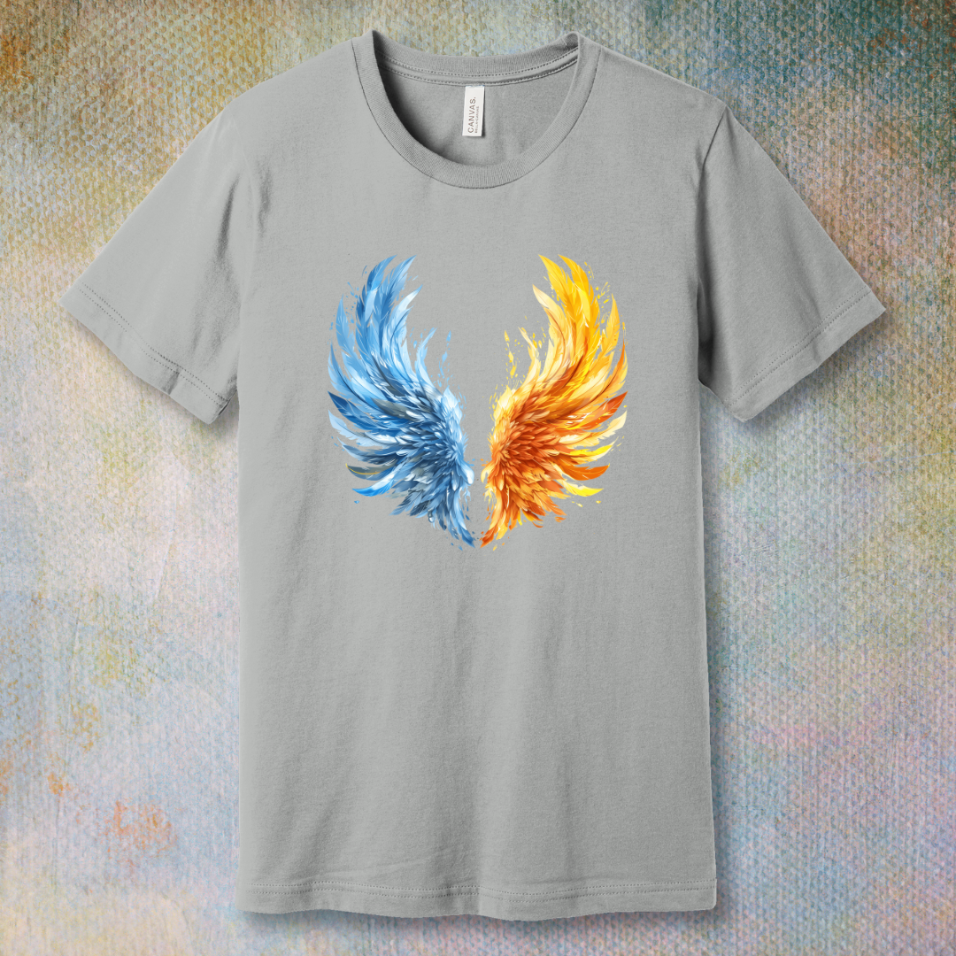 Wings of blue and yellow fire - T-shirt