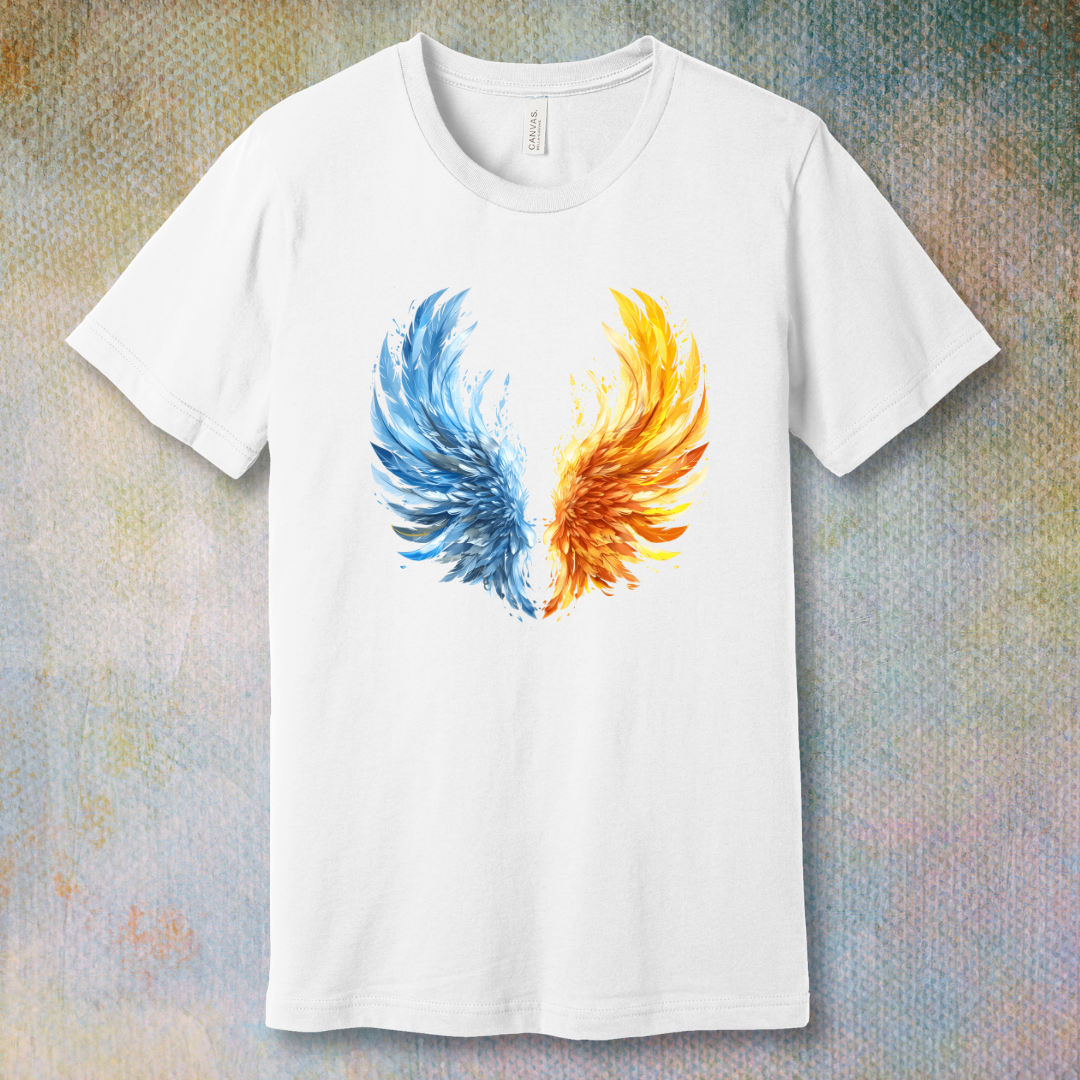 Wings of blue and yellow fire - T-shirt