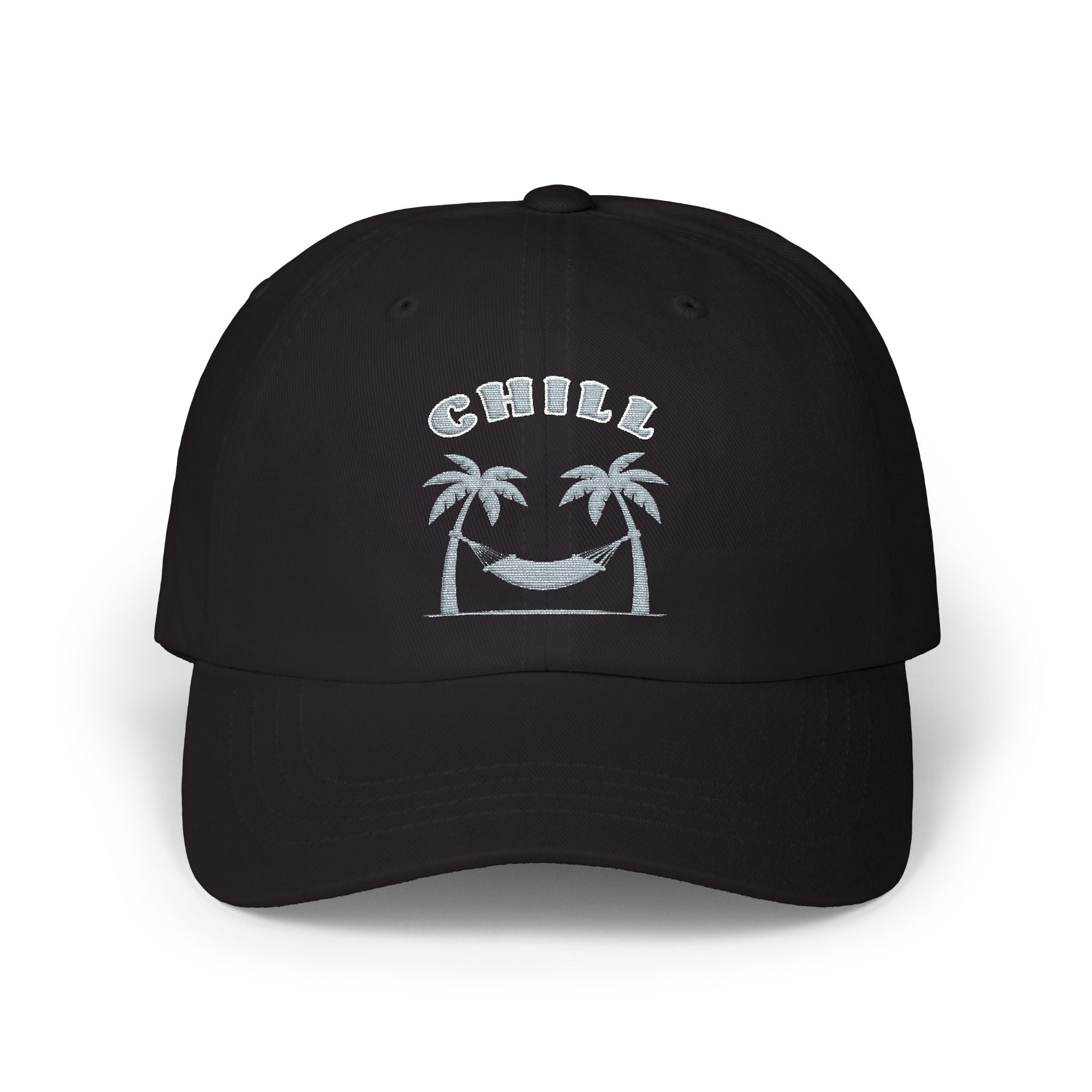 CHILL Hat – Embroidered Palm Tree Hammock Cap