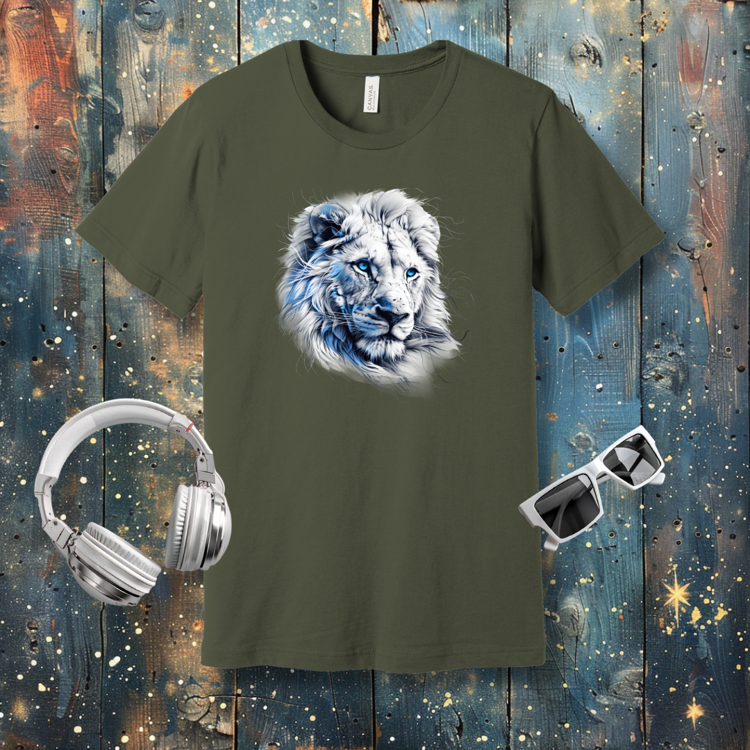 Blue & White lion - T-shirt