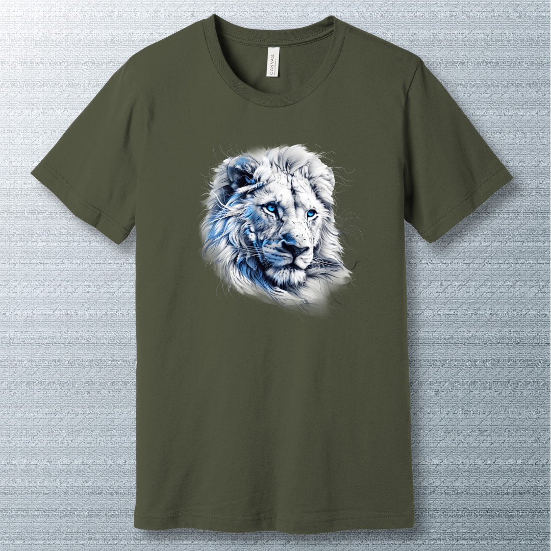 Blue & White lion - T-shirt