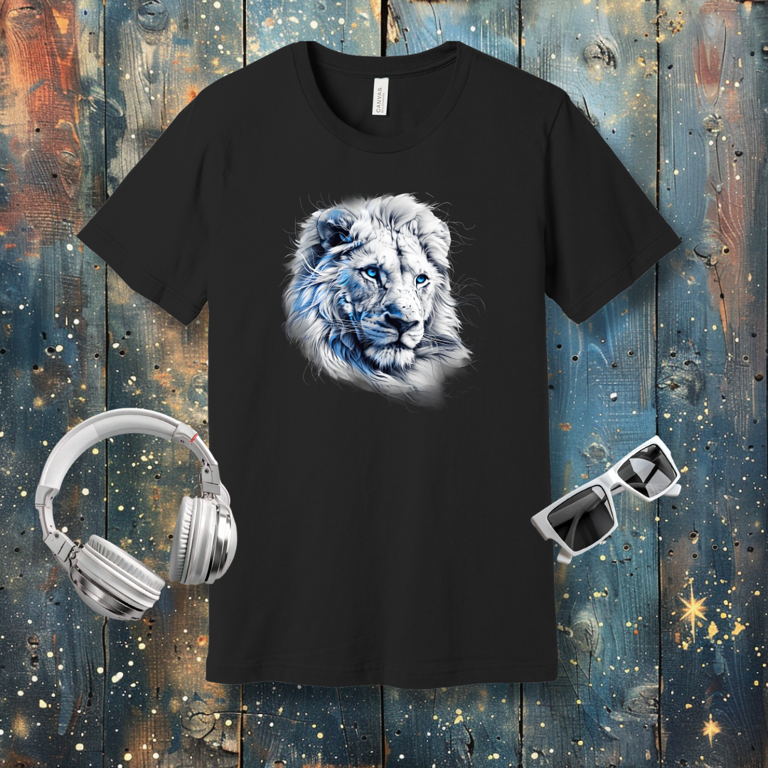 Blue & White lion - T-shirt