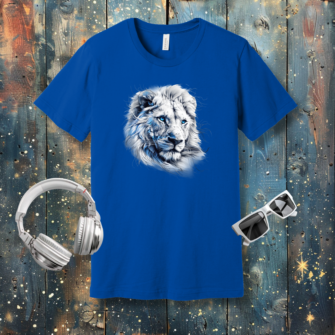 Blue & White lion - T-shirt