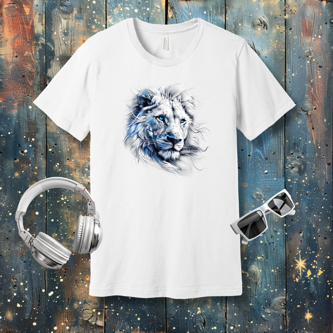 Blue & White lion - T-shirt