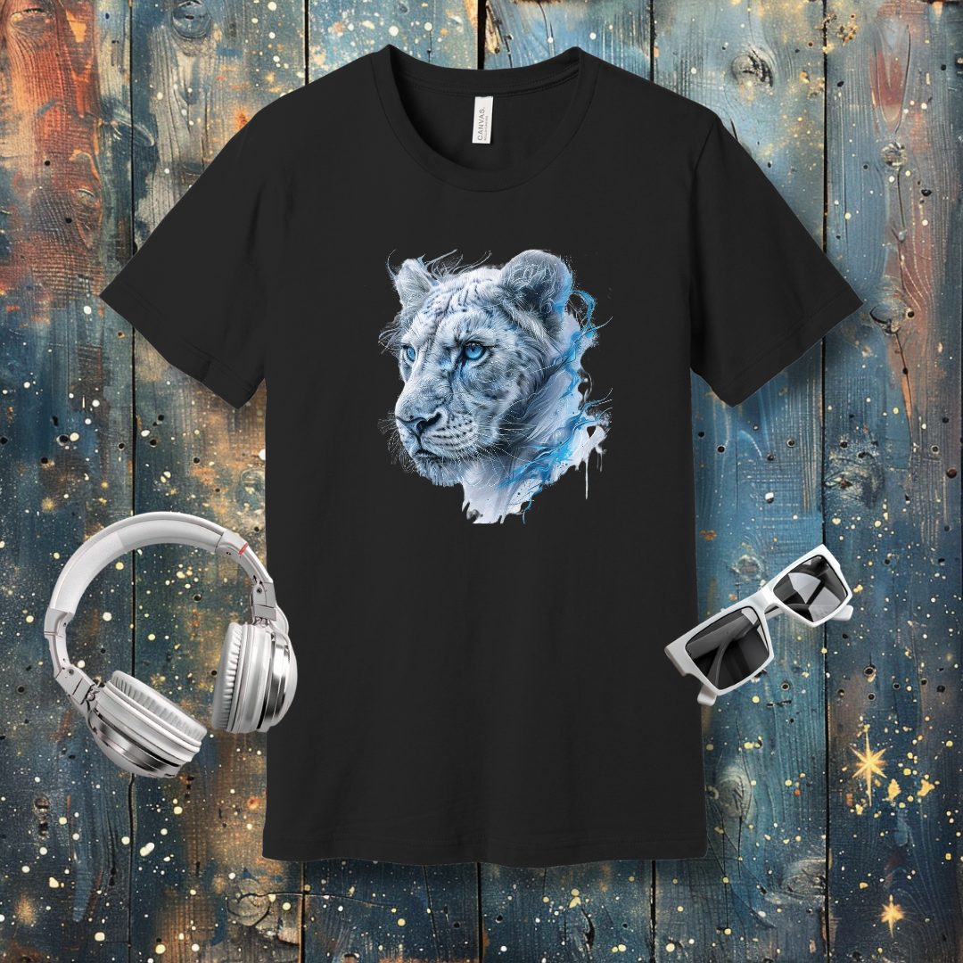 Blue & White lioness - T-shirt