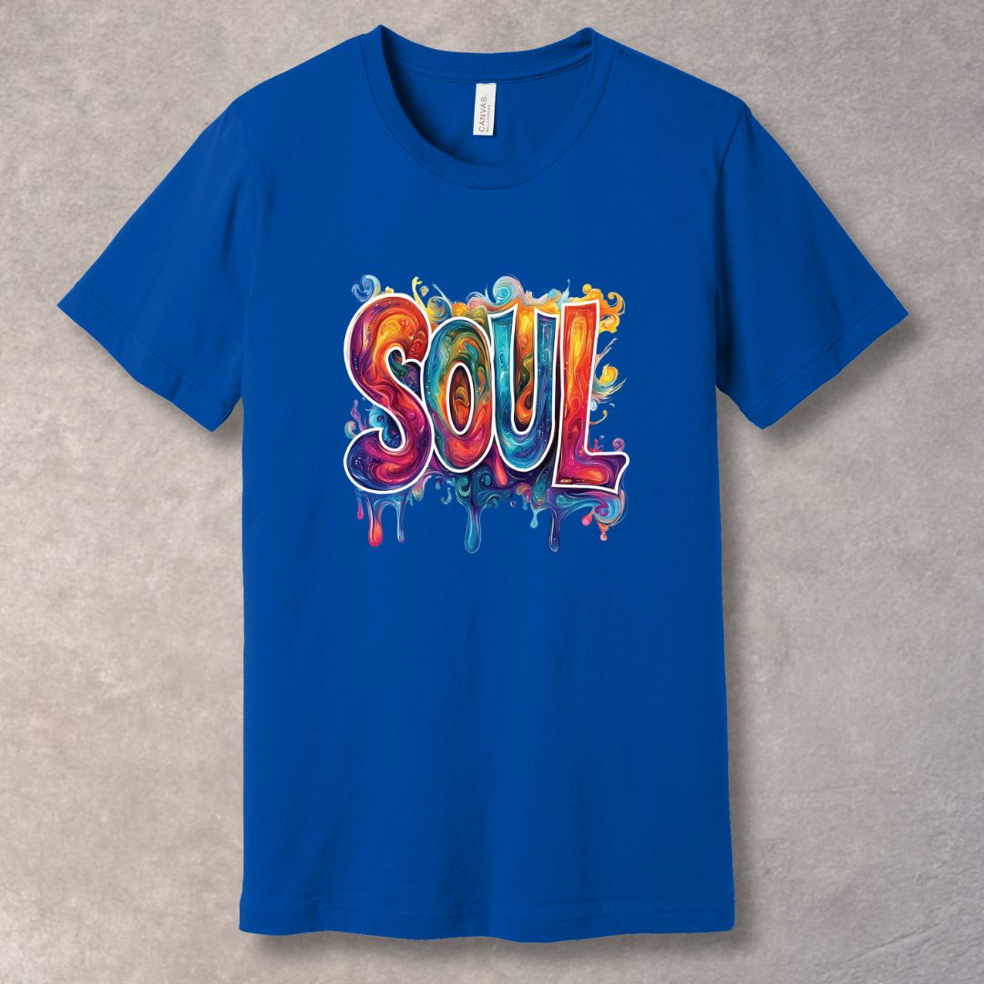 True Royal t-shirt with colorful 'SOUL' design