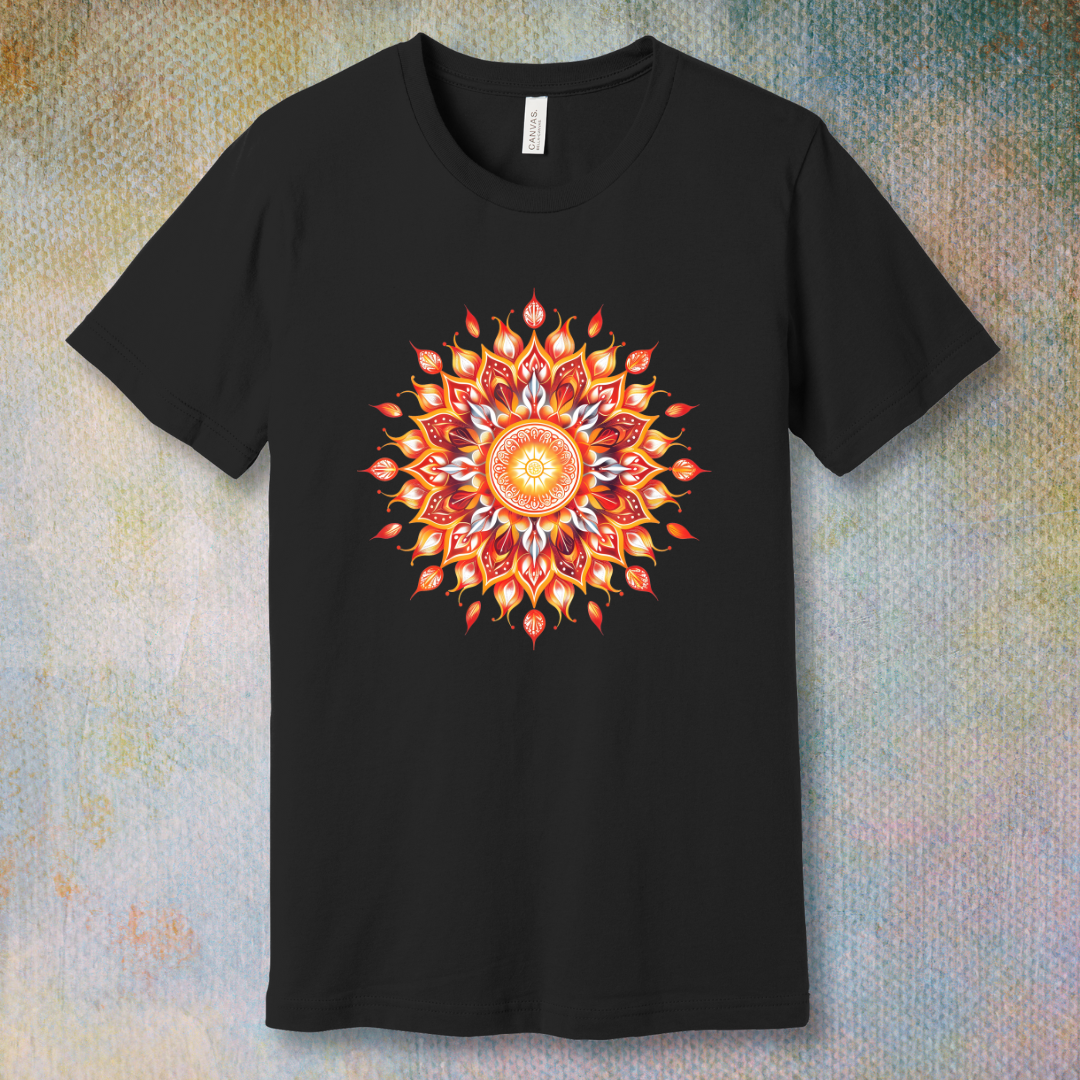 Radiant Mandala-style Sun - T-shirt