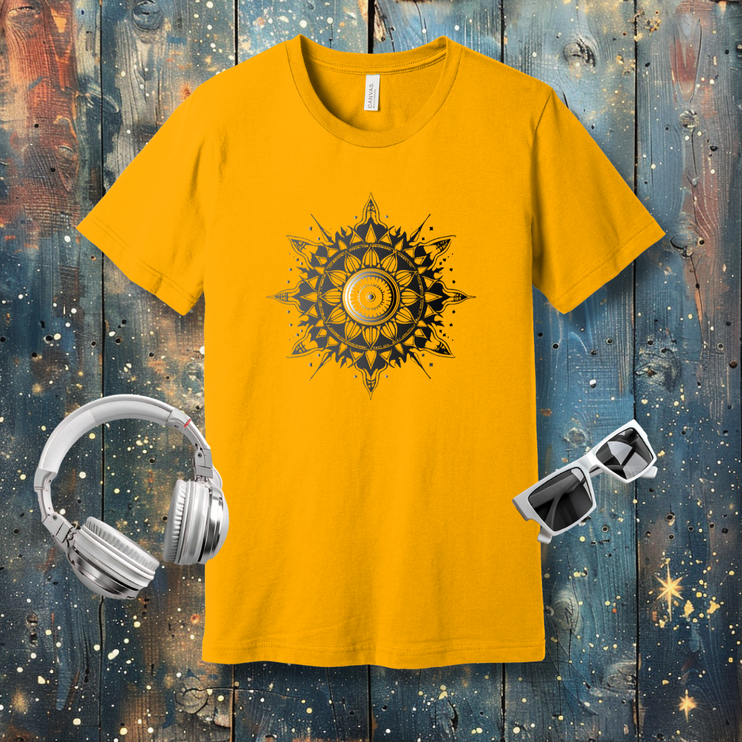 Mandala grey scale sun - T-shirt