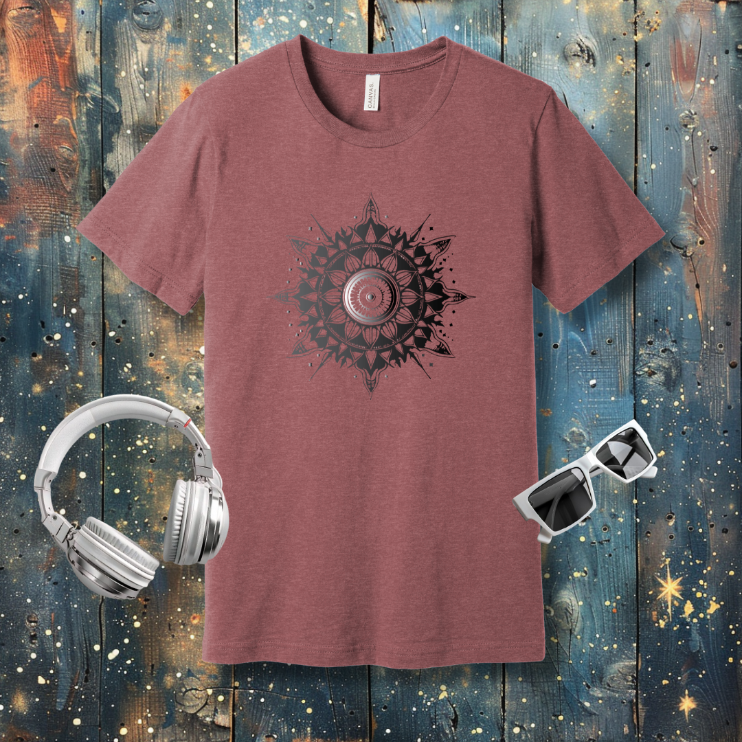 Mandala grey scale sun - T-shirt