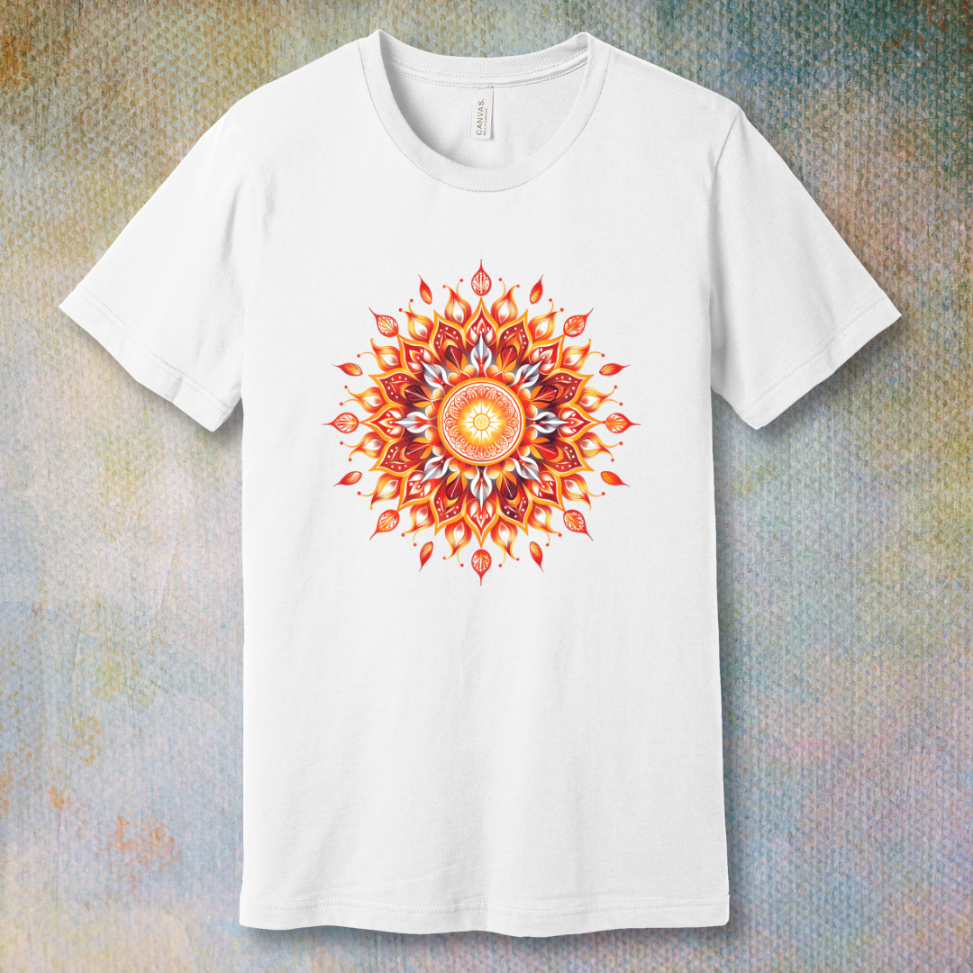 Radiant Mandala-style Sun - T-shirt