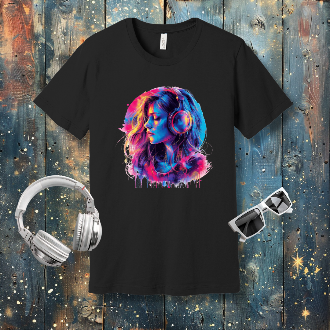 Colorful Music Girl - T-shirt