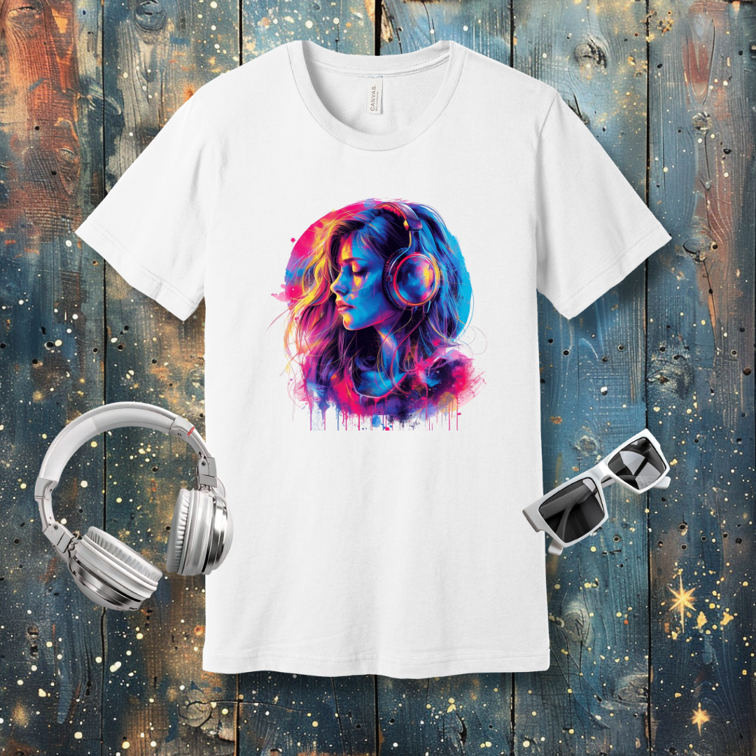 Colorful Music Girl - T-shirt