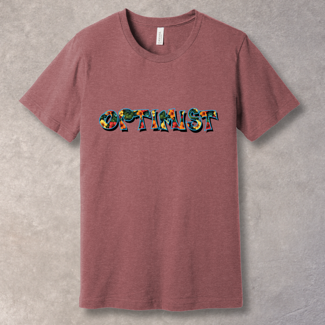 Optimist - Floral T-Shirt for Positive Vibes