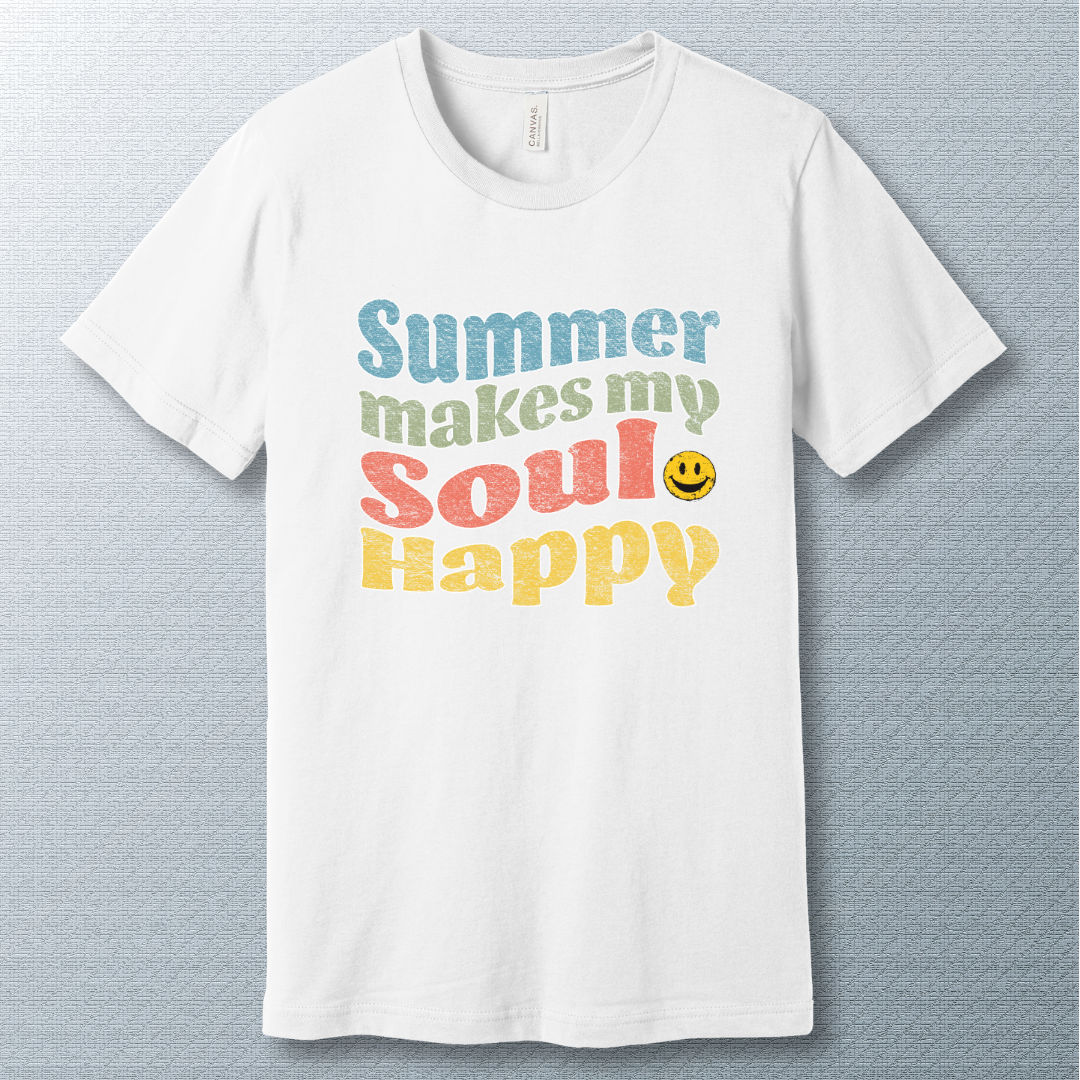 Summer Makes My Soul Happy – Retro Color Edition Tee