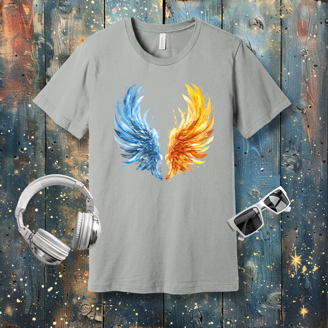 Wings of blue and yellow fire - T-shirt