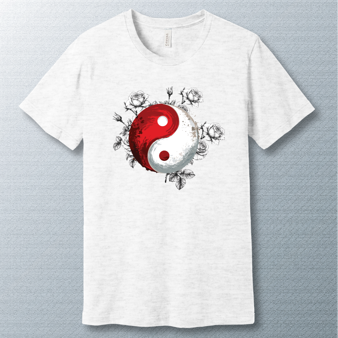 Yin-Yang Roses T-Shirt – Spiritual Floral Art